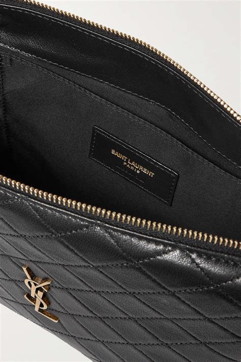 st laurent textured leather pouch.